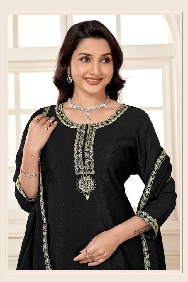 Designer Black Sharara Suit