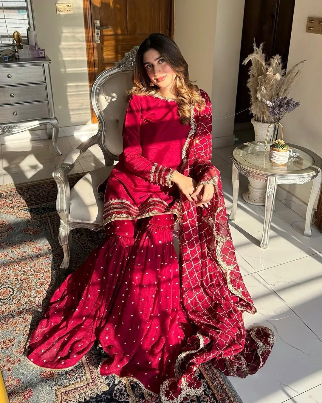 Royal Radiance Red Garrara Suit