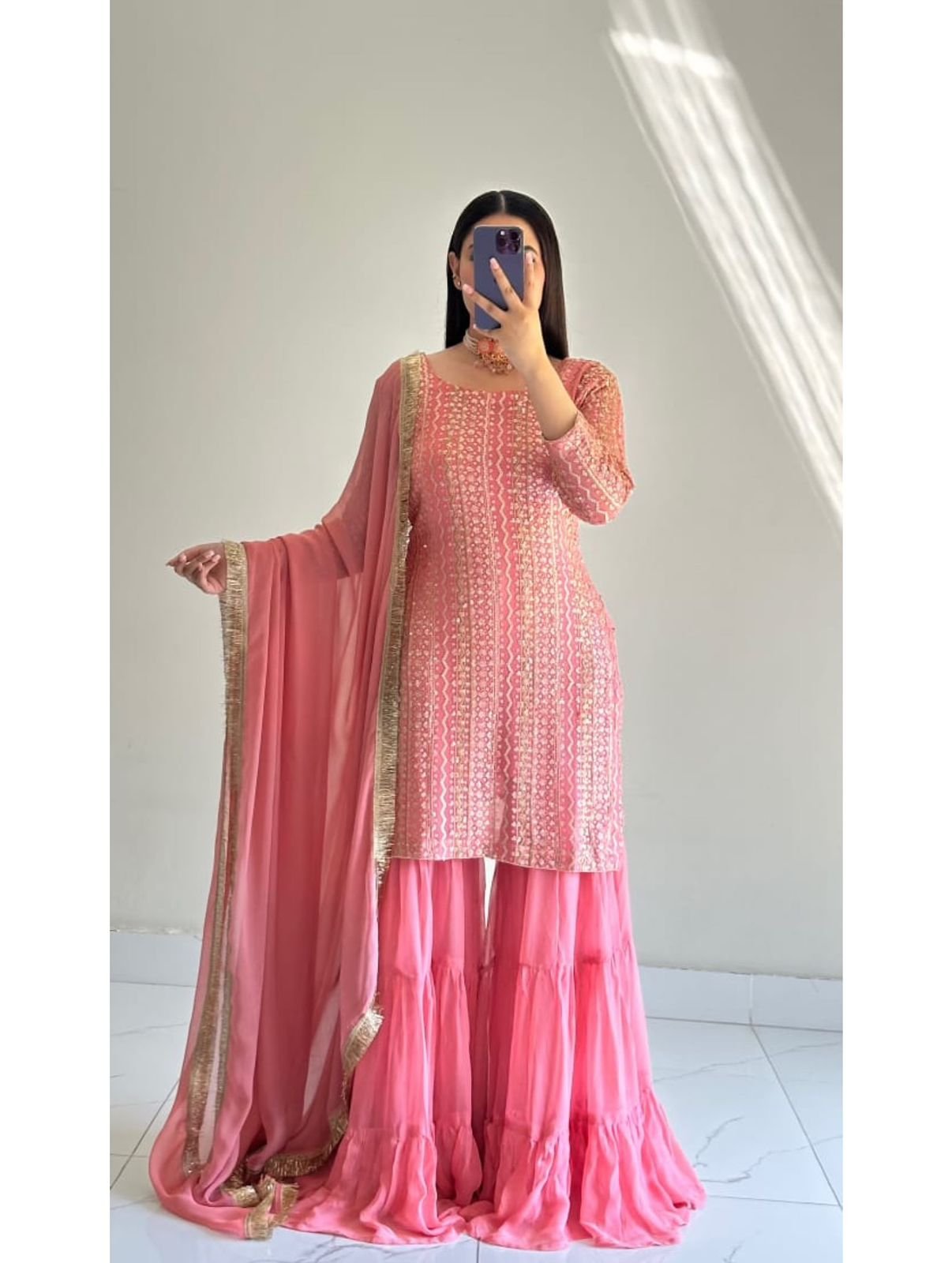 Adah Designer Sharara suit (💗Pink)