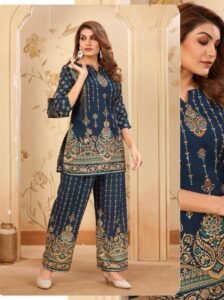 Navy blue ethnic co-ord set