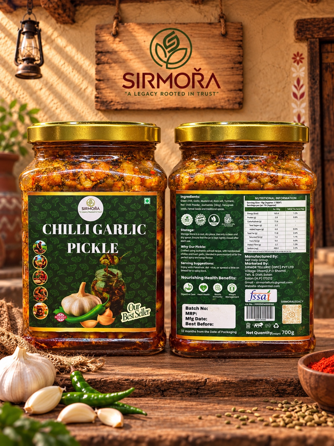 Chilli Garlic Pickle (Our Best Seller)