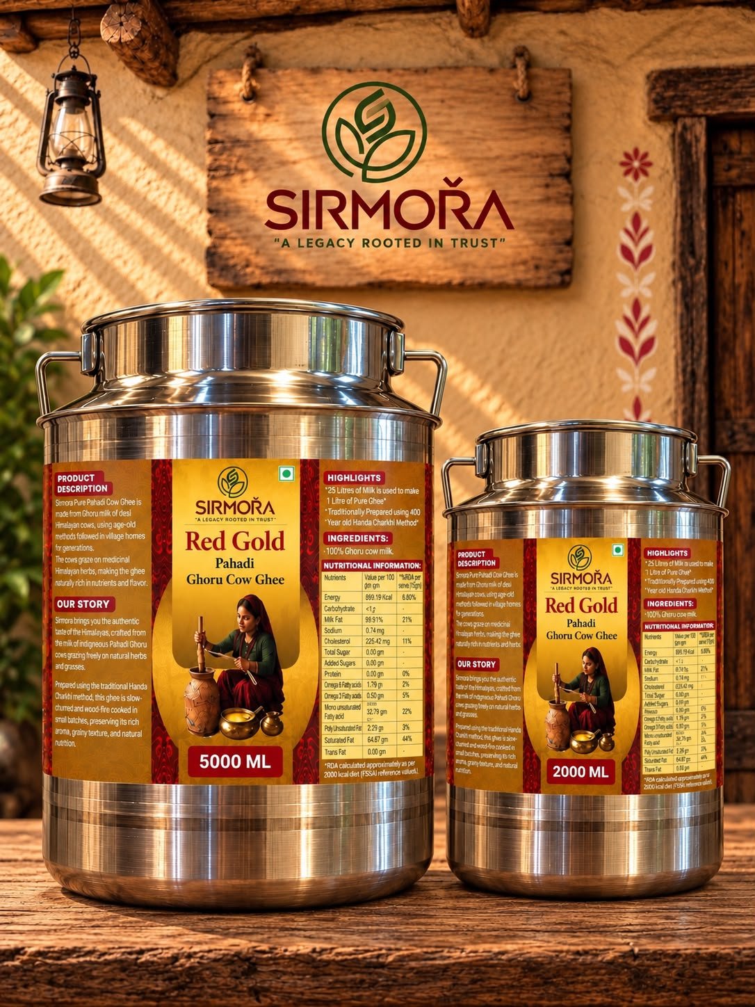 Red Gold Pahadi Ghoru Cow Ghee