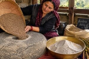 Traditional Kodra flour preparation 