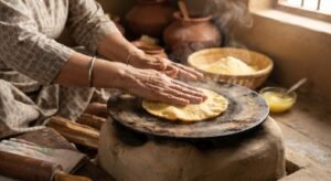 Makki ki roti made with Kukdi Ra Atta